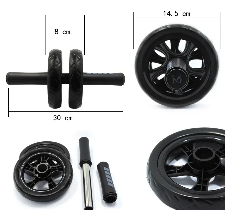 15cm Double-Wheel Abs Roller Non-Slip Silent Core Black-3